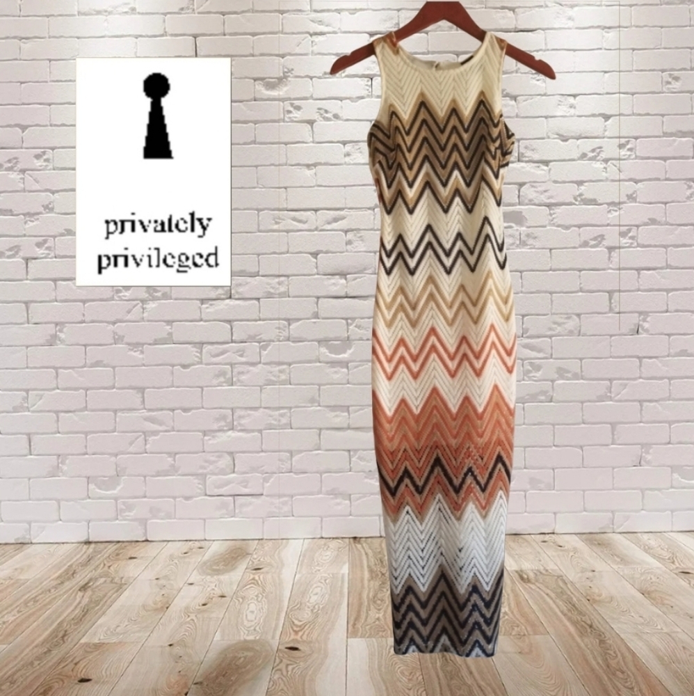 Privately Privileged Chevron Bodycon Dress